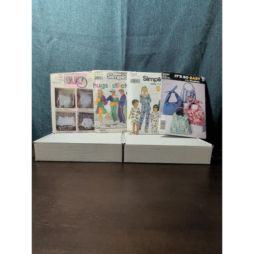 4 Sewing Patterns | Kids PJs & Retro Sweatsuits | Tote Bags | Window Valance